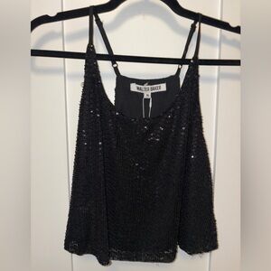 Walter Baker Black Sequin Tank Top